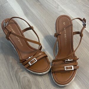 Stuart Weitzman Tan Espadrille Sandals
